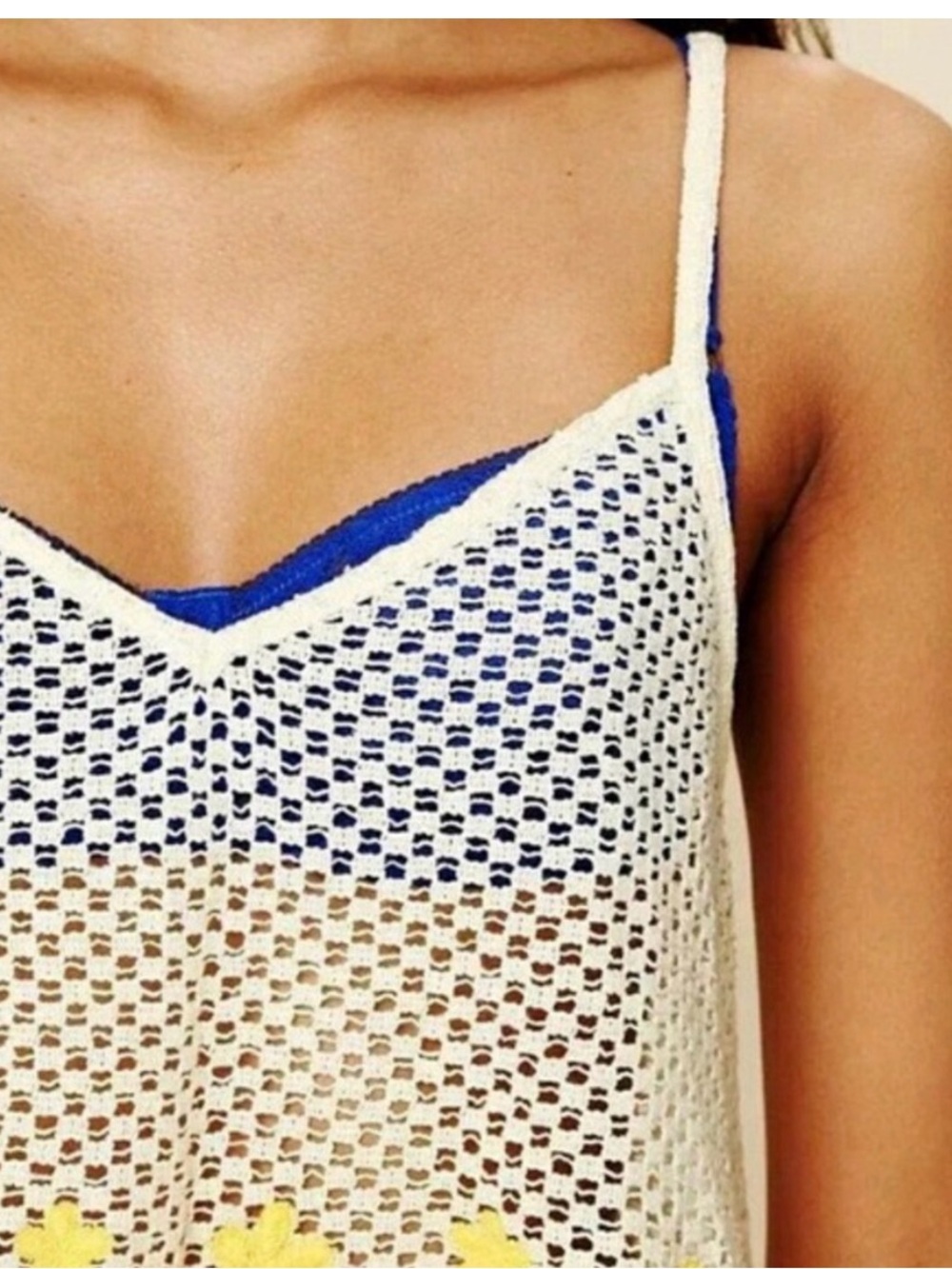 Free people daisy crochet tank